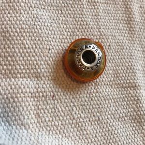 Orange glass pandora charm